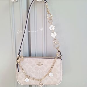 NWT Coach Nolita 19 In Signature Canvas Gold/Sand Chalk CW426